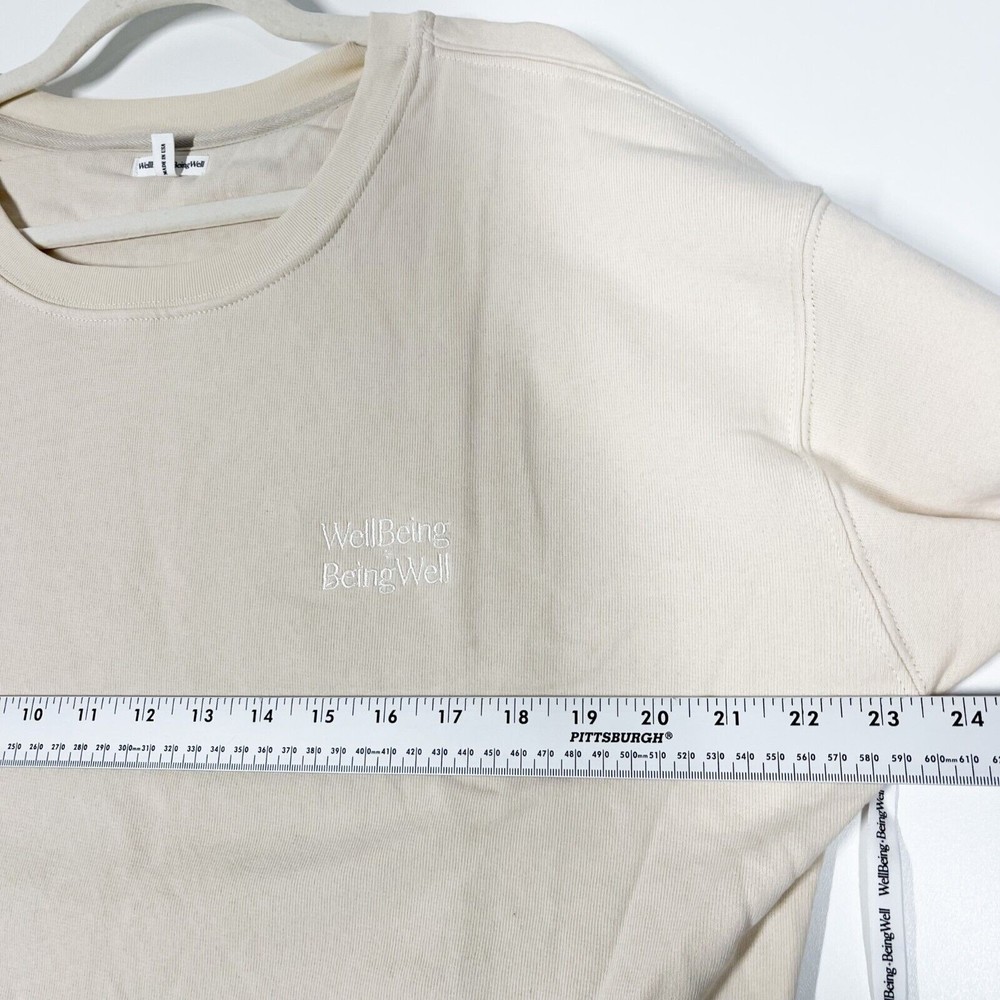 REVOLVE Wellbeing + Beingwell Goldie Sweatshirt Bone White Long Sleeve Pullover - Picture 7 of 11
